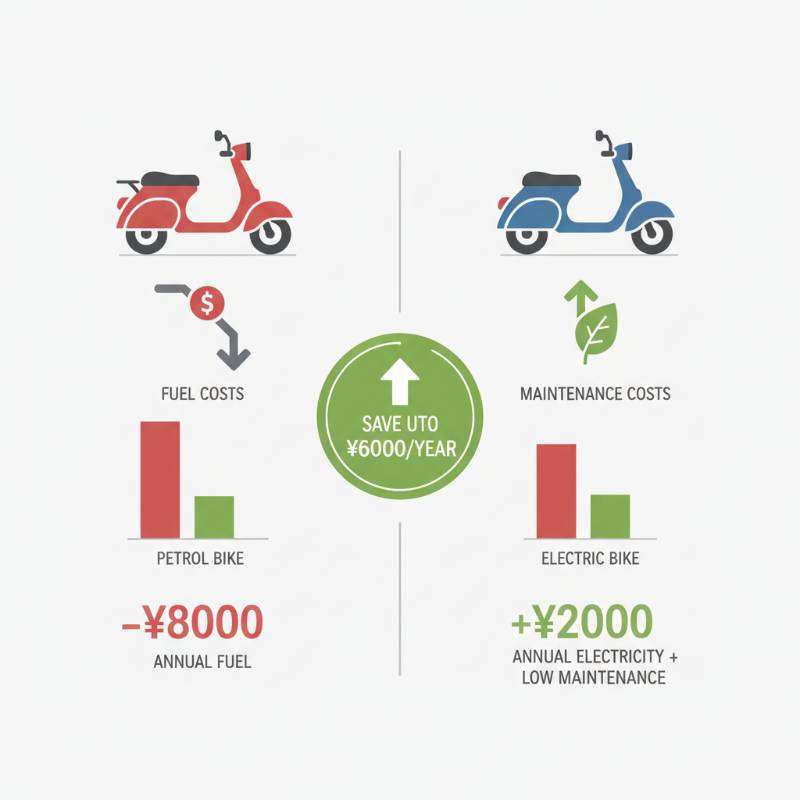 5 Infographie montrant les économies de coûts entre une moto à essence et une moto électrique
